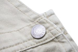 POLO RALPHLAUREN ポロラルフローレン オーバーオール トップス 日本製 コットン ベージュ シルバー サイズ90 美品 中古 25234