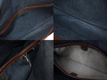 Load image into Gallery viewer, CELINE セリーヌ ワンショルダーバッグ マカダム柄 CE00/14 キャンバス レザー ブルー ブラウン アンティークゴールド金具 美品 中古 4b002560