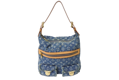 LOUIS VUITTON ルイヴィトン バギーGM ショルダーバッグ M95048 モノグラムデニム ブルー ベージュ 美品 中古 4b002591