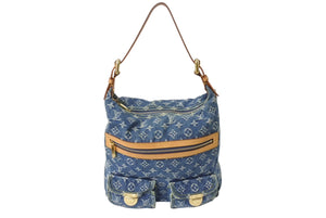 LOUIS VUITTON ルイヴィトン バギーGM ショルダーバッグ M95048 モノグラムデニム ブルー ベージュ 美品 中古 4b002591