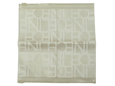 CELINE セリーヌ ビニールポーチ ミニポーチ 袋 ブランドロゴ 総柄 ホワイト クリア PVC 良品 中古 29225