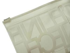 CELINE セリーヌ ビニールポーチ ミニポーチ 袋 ブランドロゴ 総柄 ホワイト クリア PVC 良品 中古 29225