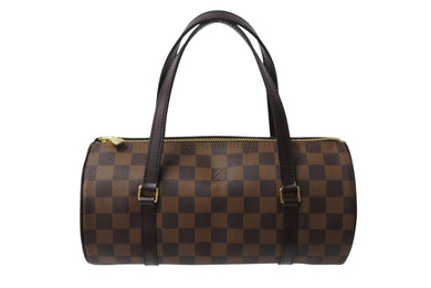極美品 LOUIS VUITTON ルイヴィトン ハンドバッグ パピヨン30 ダミエキャンバス N51303 ブラウン ゴールド金具 中古 4b002991