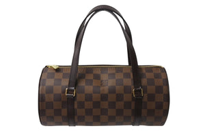 極美品 LOUIS VUITTON ルイヴィトン ハンドバッグ パピヨン30 ダミエキャンバス N51303 ブラウン ゴールド金具 中古 4b002991
