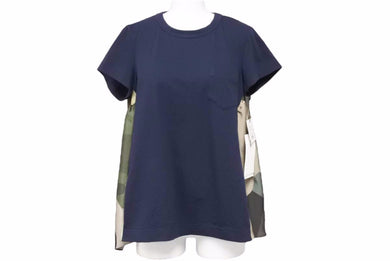 未使用 Sacai サカイ kaws カウズ 半袖Ｔシャツ ドッキングネイビー カーキ サイズ1 21-05690 切り返しコラボ 中古 30470 