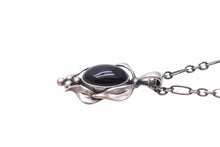 Load image into Gallery viewer, GEORG JENSEN ジョージジェンセン 2015 イヤーペンダント ネックレス ブラック シルバー 925 レディース 美品 中古 30670