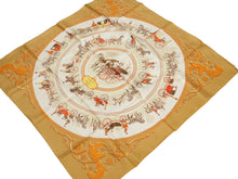 Load image into Gallery viewer, [USED/中古]HERMES エルメス スカーフ カレ90 ロンシャンへの散歩 ベージュ オレンジ 極美品 中古 60969