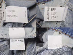未使用 CHROME HEARTS × Levi's クロムハーツ リーバイス クロスパッチ デニムスカート インディゴブルー ブラック サイズ26 中古 4b003354 