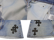 画像をギャラリービューアに読み込む, 未使用 CHROME HEARTS × Levi&#39;s クロムハーツ リーバイス クロスパッチ デニムスカート インディゴブルー ブラック サイズ26 中古 4b003354 