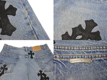 画像をギャラリービューアに読み込む, 未使用 CHROME HEARTS × Levi&#39;s クロムハーツ リーバイス クロスパッチ デニムスカート インディゴブルー ブラック サイズ26 中古 4b003354 
