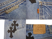 画像をギャラリービューアに読み込む, 未使用 CHROME HEARTS × Levi&#39;s クロムハーツ リーバイス クロスパッチ デニムスカート インディゴブルー ブラック サイズ26 中古 4b003354 