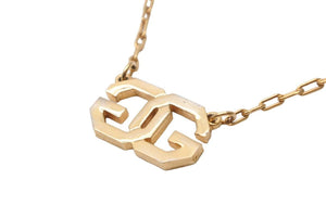 VINTAGE GIVENCHY ジバンシィ ペンダント ネックレス ロゴ ゴールドカラー アクセサリー 1977年 中古 33970 