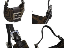 Load image into Gallery viewer, FENDI フェンディ マンマバケット ミニクロワッサン ハンドバッグ 26673 キャンバス レザー ブラウン ズッカ柄 美品 中古 4b003398