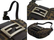 Load image into Gallery viewer, FENDI フェンディ マンマバケット ミニクロワッサン ハンドバッグ 26673 キャンバス レザー ブラウン ズッカ柄 美品 中古 4b003398