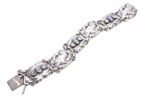 特大サイズ GEOGE JENSEN ジョージ ジェンセン ブレスレット 14 シルバー 925 49.65g ムーンストーン ヴィンテージ 美品 34443