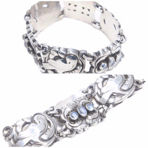 特大サイズ GEOGE JENSEN ジョージ ジェンセン ブレスレット 14 シルバー 925 49.65g ムーンストーン ヴィンテージ 美品 34443