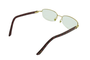 Cartier カルティエ サングラス フチなしメガネ 石目調 135 52□18 美品 中古 34631
