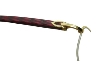 Cartier カルティエ サングラス フチなしメガネ 石目調 135 52□18 美品 中古 34631
