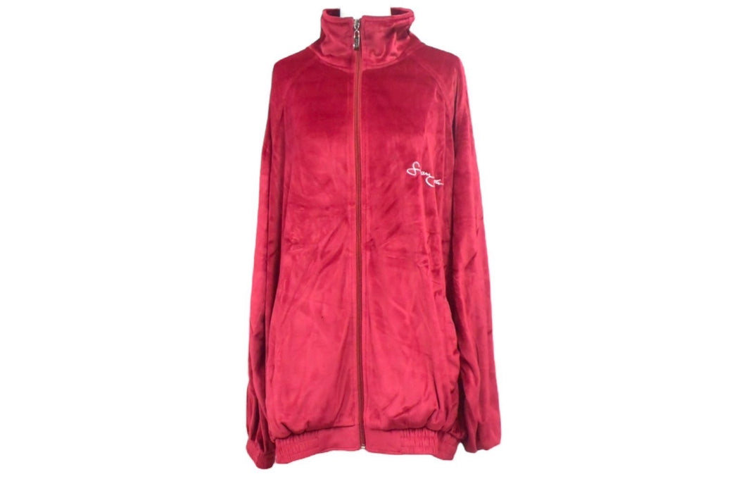 SEAN JOHN ショーン ジョン ジャケット 90S トップス サイズXL ベロア ワインレッド 美品 中古 36043