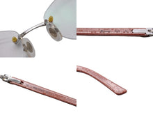 Load image into Gallery viewer, CARTIER カルティエ メガネ レッド プラスチックテンプル リムレス 大理石調 シルバー金具 美品 中古 N37037