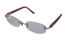 Load image into Gallery viewer, CARTIER カルティエ メガネ レッド プラスチックテンプル リムレス 大理石調 シルバー金具 美品 中古 N37037