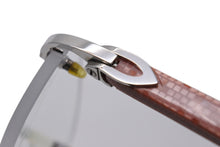 Load image into Gallery viewer, CARTIER カルティエ メガネ レッド プラスチックテンプル リムレス 大理石調 シルバー金具 美品 中古 N37037