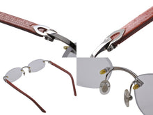 Load image into Gallery viewer, CARTIER カルティエ メガネ レッド プラスチックテンプル リムレス 大理石調 シルバー金具 美品 中古 N37037