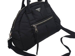 PRADA プラダ TESSUTO BOMBER ボンバー ボストンバッグ ナイロン ショルダー ハンド ブラック ユニセックス BL0880 良好品 N37087