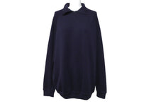 Load image into Gallery viewer, Loro Piana ロロピアーナ ポロセーター ニット 長袖 カシミヤ シルク ネイビー グレー サイズ52 美品 中古 37414