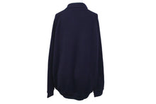 Load image into Gallery viewer, Loro Piana ロロピアーナ ポロセーター ニット 長袖 カシミヤ シルク ネイビー グレー サイズ52 美品 中古 37414