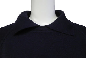 Loro Piana ロロピアーナ ポロセーター ニット 長袖 カシミヤ シルク ネイビー グレー サイズ52 美品 中古 37414