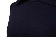 Load image into Gallery viewer, Loro Piana ロロピアーナ ポロセーター ニット 長袖 カシミヤ シルク ネイビー グレー サイズ52 美品 中古 37414