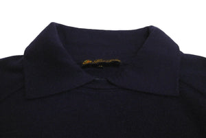 Loro Piana ロロピアーナ ポロセーター ニット 長袖 カシミヤ シルク ネイビー グレー サイズ52 美品 中古 37414