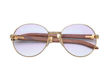 Load image into Gallery viewer, Cartier カルティエ メガネ 眼鏡 ウッドテンプル サングラス ヴィンテージ アイウェア 度無し カラーレンズ 55□18 135 美品 37442