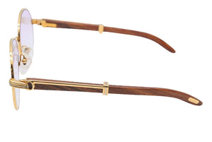 Cartier カルティエ メガネ 眼鏡 ウッドテンプル サングラス ヴィンテージ アイウェア 度無し カラーレンズ 55□18 135 美品 37442