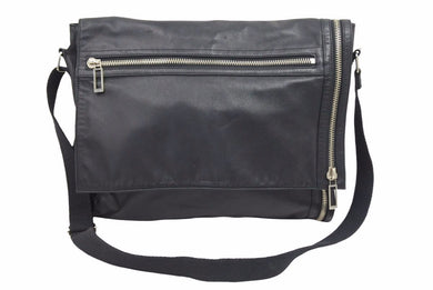 DIOR HOMME ディオールオム ショルダーバッグ ブラック ラムスキン ジップデザイン メンズ 良好 37948