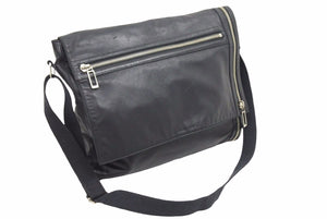 DIOR HOMME ディオールオム ショルダーバッグ ブラック ラムスキン ジップデザイン メンズ 良好 37948