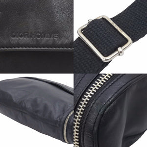 DIOR HOMME ディオールオム ショルダーバッグ ブラック ラムスキン ジップデザイン メンズ 良好 37948