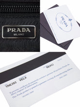 画像をギャラリービューアに読み込む, PRADA プラダ ナイロン ポーチ ミニ ナイロン 1NE393 三角ロゴ ブラック シルバー レディース 美品 38528