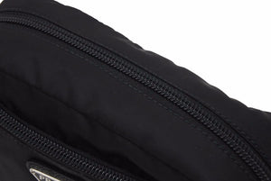 PRADA プラダ ナイロン ポーチ ミニ ナイロン 1NE393 三角ロゴ ブラック シルバー レディース 美品 38528