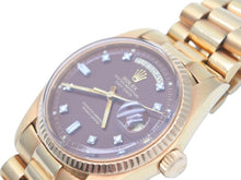 Load image into Gallery viewer, ロレックス デイデイト 1803/5 バーガンディー ダイアル ステラ 1975年頃 日ロレOH Gilt Dial 金無垢 8PD 中古 正規品 38739