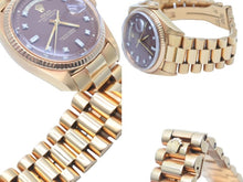 Load image into Gallery viewer, ロレックス デイデイト 1803/5 バーガンディー ダイアル ステラ 1975年頃 日ロレOH Gilt Dial 金無垢 8PD 中古 正規品 38739