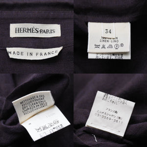 マルジェラ期 HERMES エルメス ヴァルーズシャツ サイズ 34 パープル 希少 長袖シャツ ヴィンテージ レディース 美品 39366