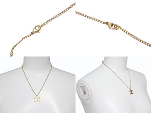 極美品 CHANEL シャネル ココマーク ネックレス 重量約5.5g 03A刻印 全長約42.5cm メタル GP ゴールド スター くり抜き 中古 4b002789