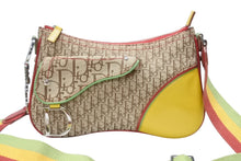 画像をギャラリービューアに読み込む, 極美品 Christian Dior クリスチャンディオール ショルダーバッグ トロッター ラスタカラー レザー キャンバス シルバー金具 中古 4b004833