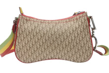 画像をギャラリービューアに読み込む, 極美品 Christian Dior クリスチャンディオール ショルダーバッグ トロッター ラスタカラー レザー キャンバス シルバー金具 中古 4b004833