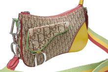画像をギャラリービューアに読み込む, 極美品 Christian Dior クリスチャンディオール ショルダーバッグ トロッター ラスタカラー レザー キャンバス シルバー金具 中古 4b004833