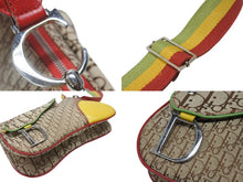 画像をギャラリービューアに読み込む, 極美品 Christian Dior クリスチャンディオール ショルダーバッグ トロッター ラスタカラー レザー キャンバス シルバー金具 中古 4b004833