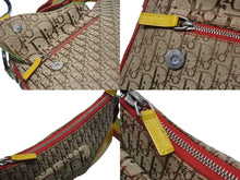 画像をギャラリービューアに読み込む, 極美品 Christian Dior クリスチャンディオール ショルダーバッグ トロッター ラスタカラー レザー キャンバス シルバー金具 中古 4b004833