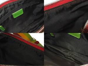 極美品 Christian Dior クリスチャンディオール ショルダーバッグ トロッター ラスタカラー レザー キャンバス シルバー金具 中古 4b004833